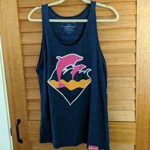 Pink + Dolphin navy blue tank